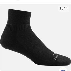 DARN TOUGH T488 BLACK MEN'S TACTICAL 1/4 CUSHION MERINO WOOL SOCKS S NEW W/ TAGS
